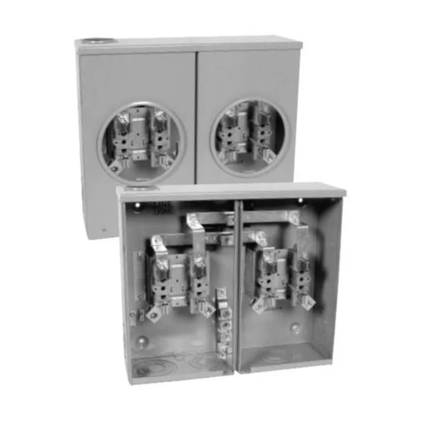 METER BASE 2 GANG 200A 600V 4 JAWS MAIN 200A PER POSITION HYDEL (H22R)