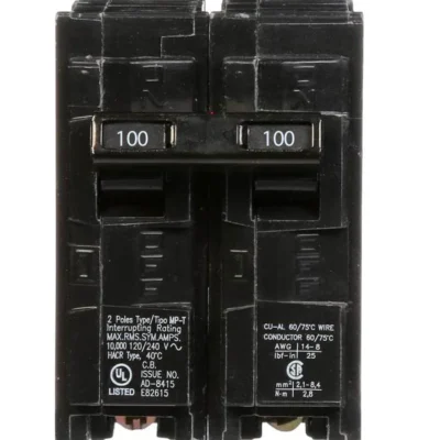 100A DOUBLE POLE CIRCUIT BREAKER Q2100 SIEMENS