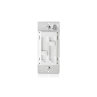 White Dual Slide Dimmer W/Fan Control 1.5A Leviton (66DF-10W)
