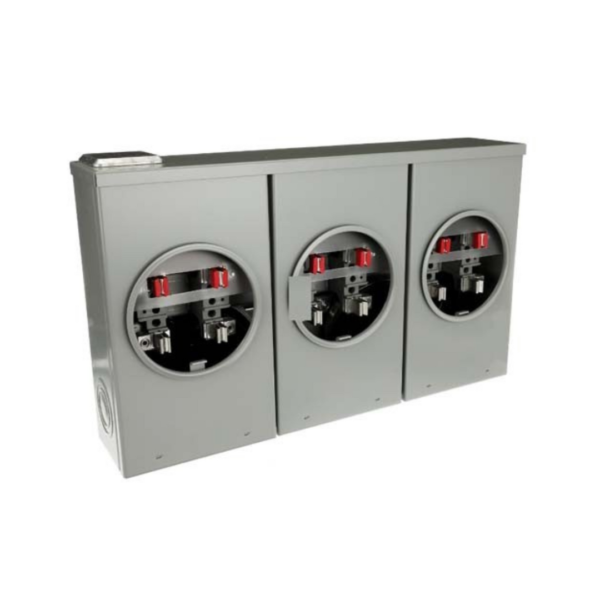 METER BASE 3 GANG 200A 600V 4 JAWS 100A PER POSITION SD320PW HYDEL