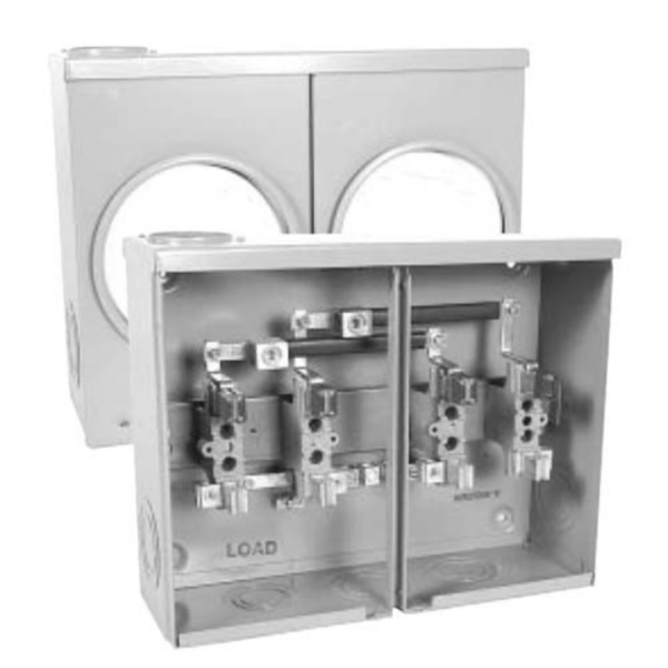 METER BASE 2 GANG 200A 600V 4 JAWS 200A PER MULTI POSITION HC22R HYDEL