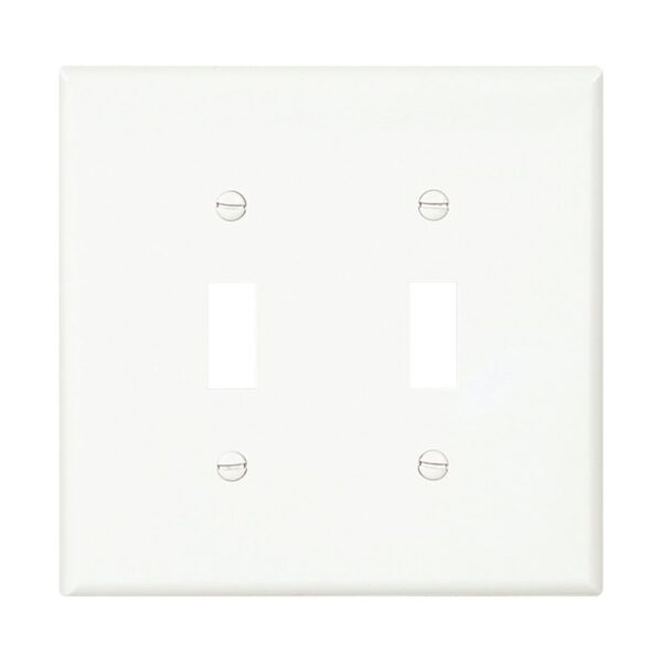 WHITE WALLPLATE 2 GANG TOGGLE SWITCH PJ2W