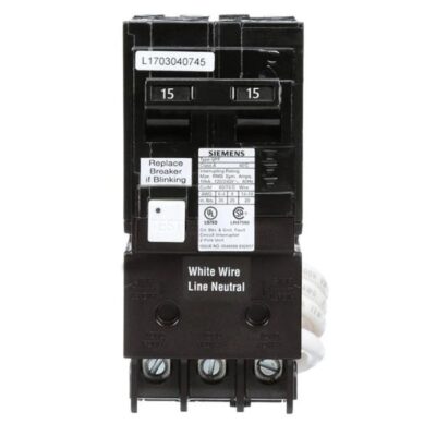 GFCI 15A Double Pole Circuit Breaker 120/240V Siemens (QF215A)