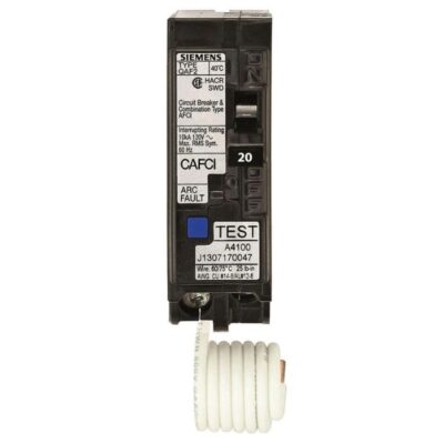 Combination AFCI 20A Single Pole Breaker Siemens (QA120AFCCSA)