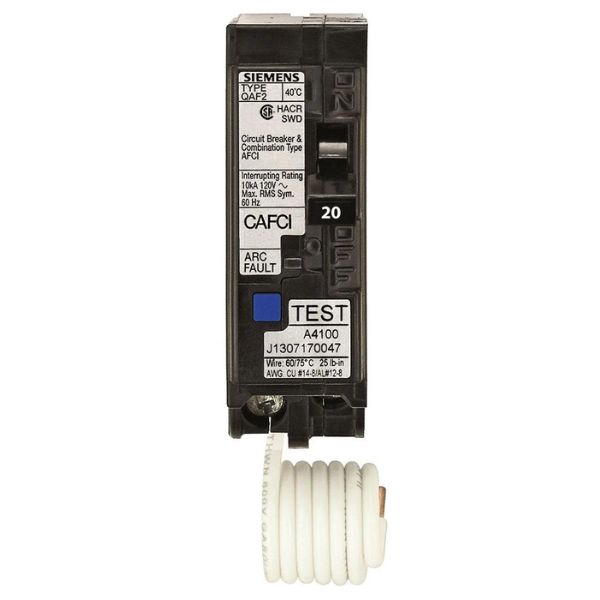 Combination AFCI 20A Single Pole Breaker Siemens (QA120AFCCSA)