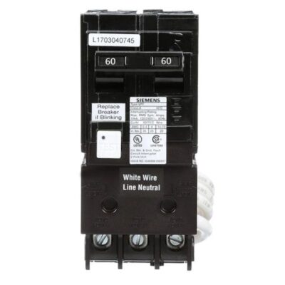 GFCI 60A Double Pole Circuit Breaker 120/240V Siemens (QF260A)