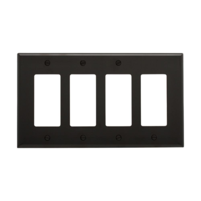 EATON BLACK WALLPLATE MID SIZE 4 GANG PJ264BK