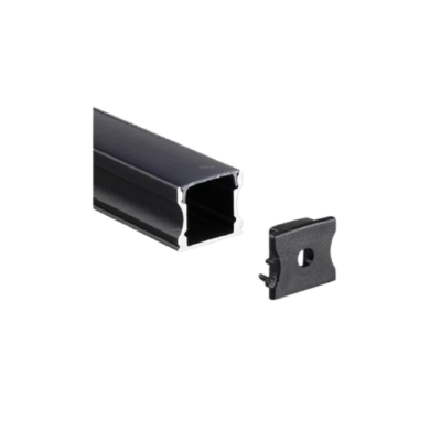 Black Profile Alu 10FT 1/2″ with Frosted Cover (CL-ALU-613-BL)
