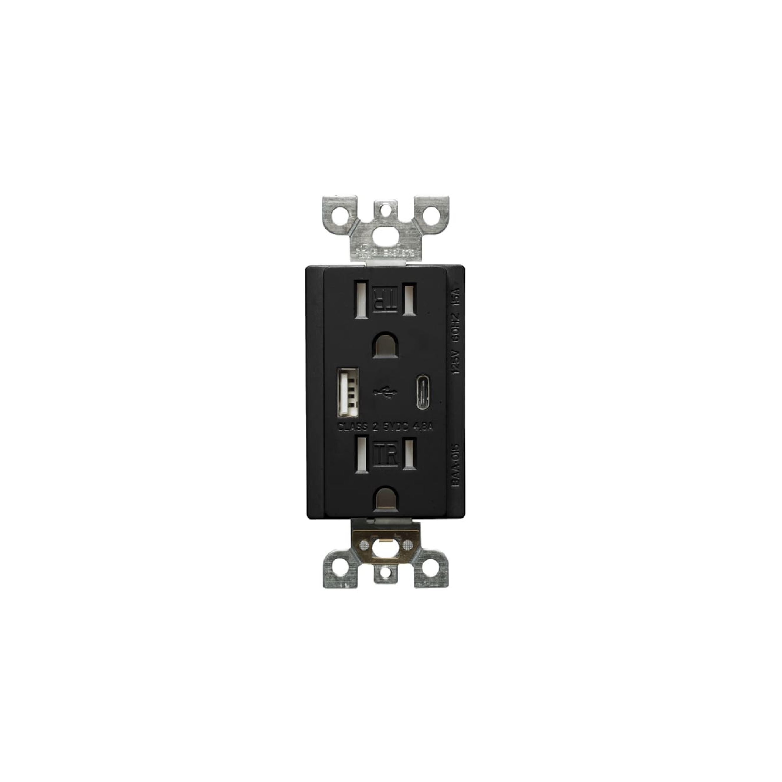 Black Usb A+B Type TR Recep 15A 125V VT (BAA 015)