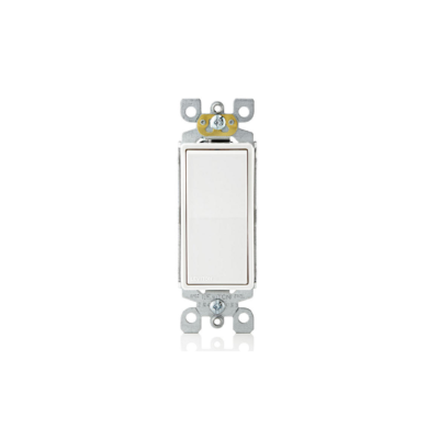 White Single Pole Switch 15A Leviton (5601-P2W)