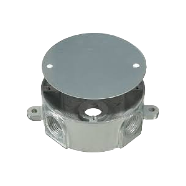 WPF 3/4" K.O.ROUND GREY BOX WITH COVER