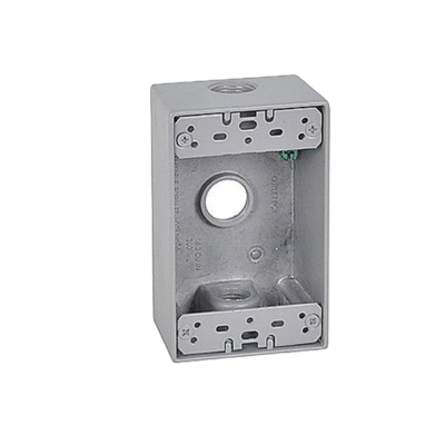 WPF 1 GANG RECEP GREY BOX 1/2″ 3 HOLES
