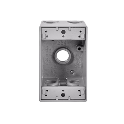 WPF 1 GANG RECEP GREY BOX 1/2″ 5 HOLES