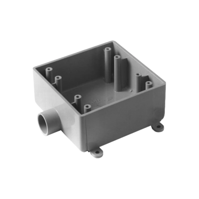 PVC 2 Gang 1/2″ FSS One Side 2 Holes Box (RFSS2)