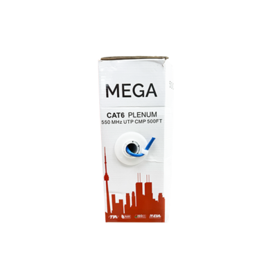 Wire CAT6 Blue Cable Plenum 500FT Box