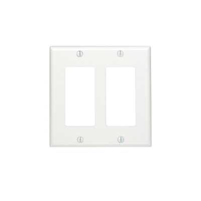 White Wallplate 2 Gang 347V Leviton (80409-CNW)
