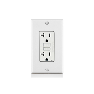 White GFCI 20A TR Recep Leviton (GFTR2-W)