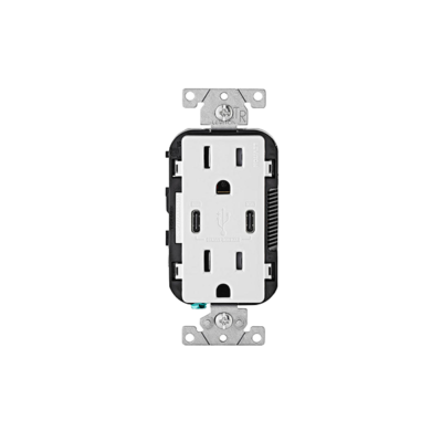 White USB TYPE C TR Recep 15A 125V Leviton (T5635)