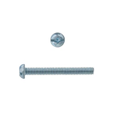 Rnd Machine Screw Zinc Plated 8-32 X 1 1/2″ 100 Pcs (1741-145)