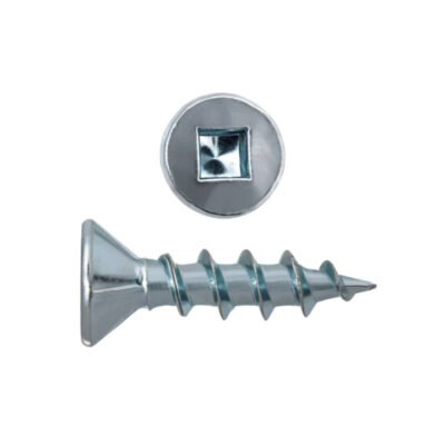 Flat Head Particle Board Zinc & Wax Screw 8×3/4″ 100 Pcs (222-483)