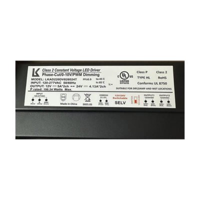LED Driver Dimmable 12V- 24V 5A 200W (LKAD220DV826024T)