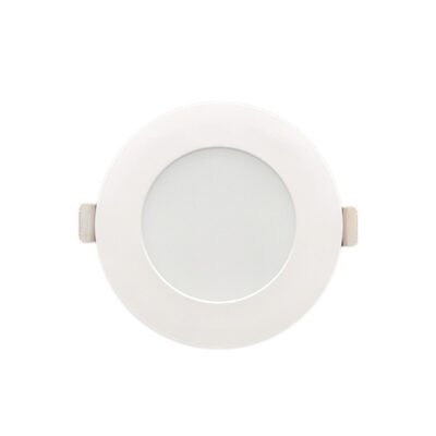 White 4″ Slim Panel Round 9W 5CCT Dawnray (DR40FR-WH)
